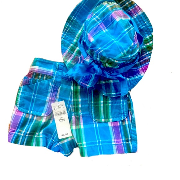 Children's Place lot NWT sun hat, shorts - Picture 1 of 7